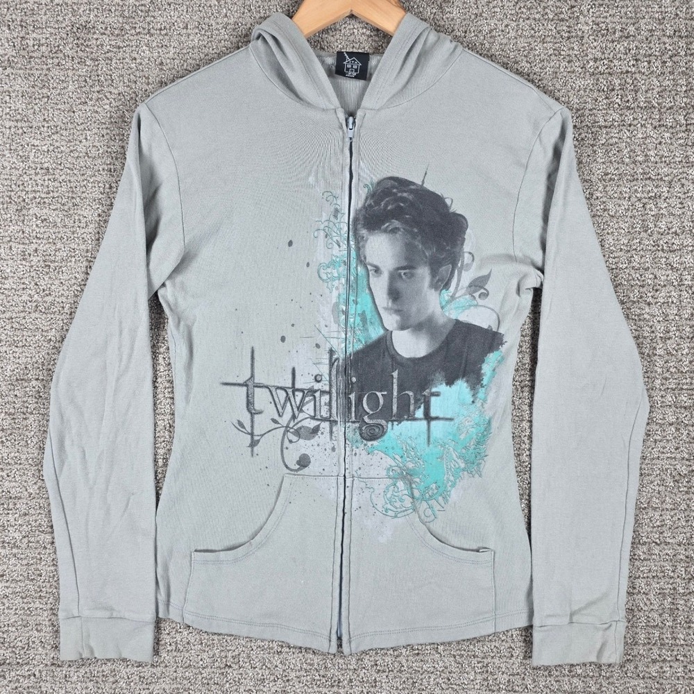 Vintage Twilight Edward Zip Up Hoodie Gray‎ Y2K Movie Promo You Are My Life Now